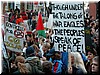 'Dont kill for Oil, Go Solar', 'Though under the talons of war eagles, the peoples speak of peace'
