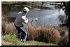 Paisley takes a shot at skipping stones.