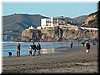 Ocean Beach, San Francisco, near dusk.  Cliff house in the back.